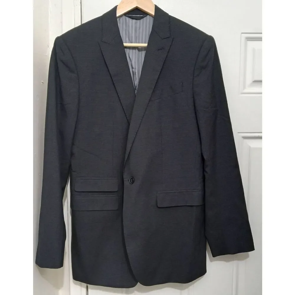 Banana republic mens 36R blazer marzotto Italian virgin wool fabric gray